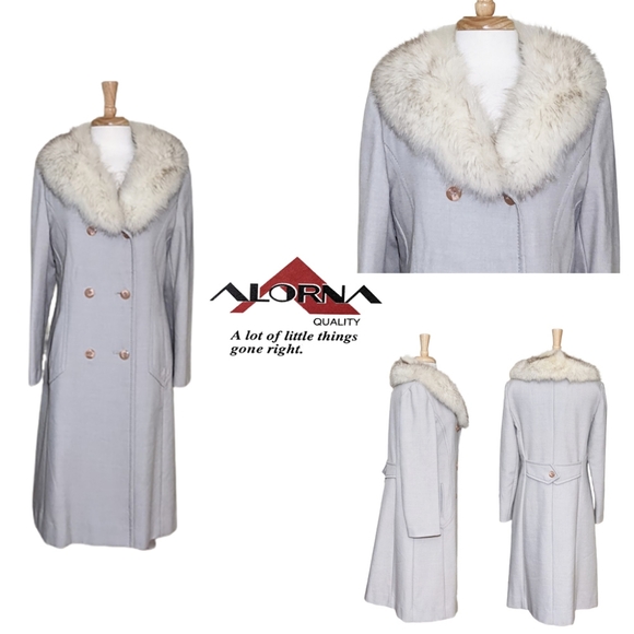 Vtg. ANDOVER for ALORNA Wool-Blend Coat w/ Genuine Fox Fur Collar - Picture 1 of 12